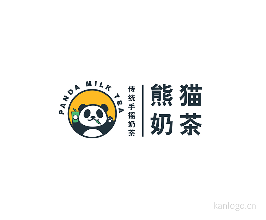 熊猫伙伴奶茶logo图片